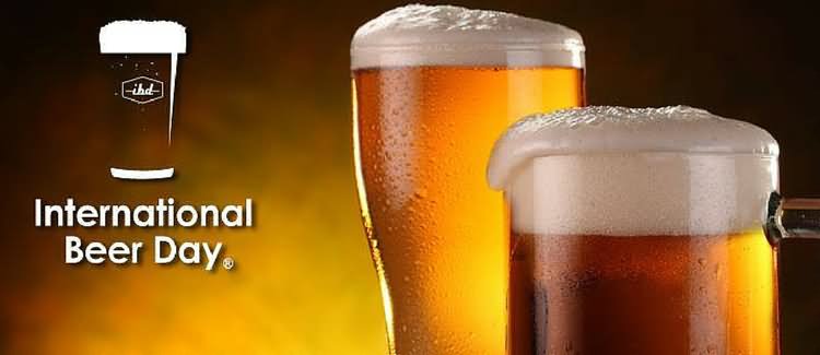 Two Mugs Of Beer International Beer Day Wishes Facebook Cover Picture