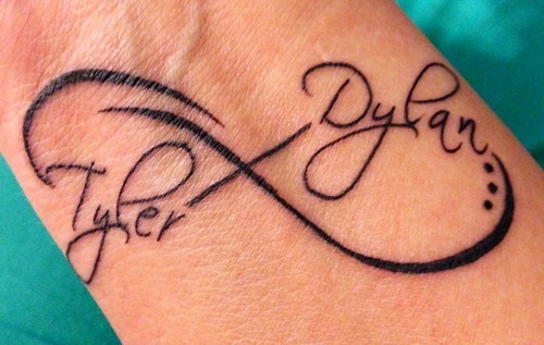 Tyler Dylan Name With Infinity Tattoo Design For Wrist