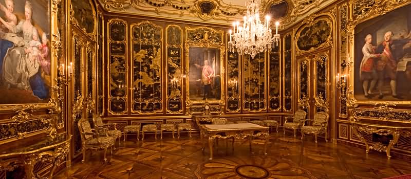 Vieux Laque Room Inside The Schonbrunn Palace In Vienna, Austria