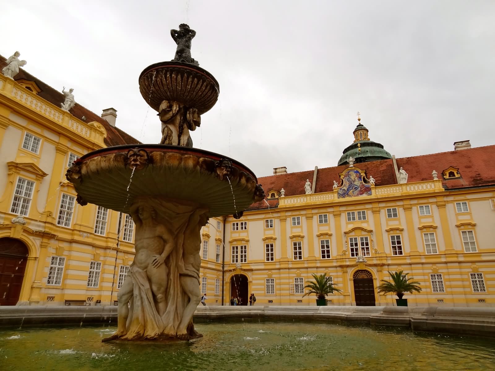 Water Fountain At The Melk Abbey In Austria