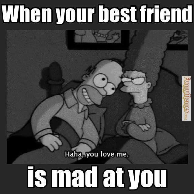 When Your Best Friend Is Mad At You Funny Best Friends Meme Image