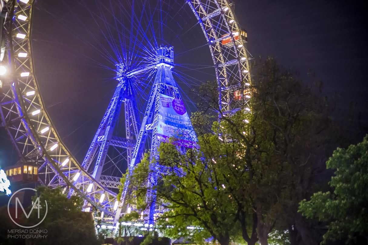 Wiener Riesenrad Ferris Wheel At Night Picture
