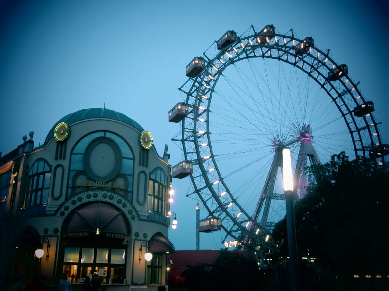 Wiener Riesenrad Ferris Wheel During Night