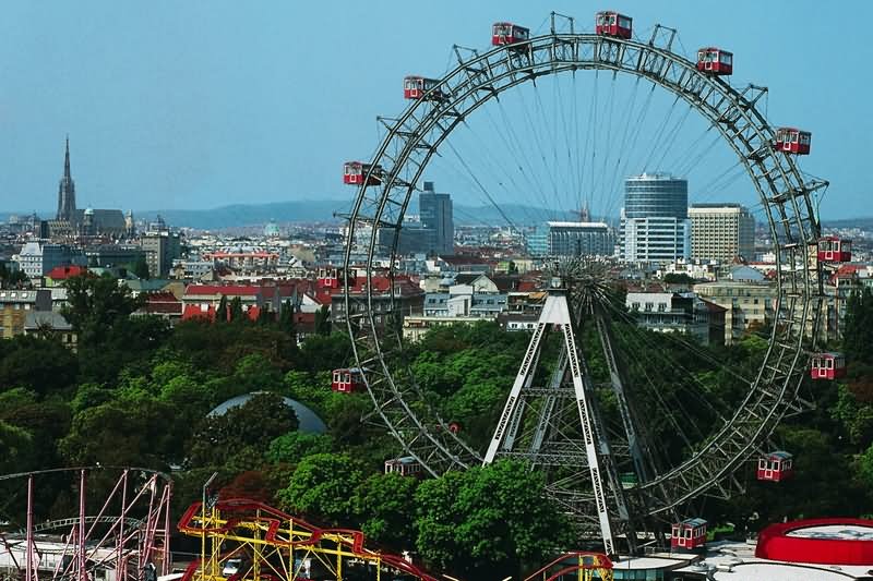 Wiener Riesenrad The Giant Ferris Wheel In Vienna, Austria