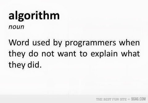 Word Used By Programmers When They Do Not Want To Explain What They Did Funny Definition Of Algorithm Image