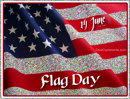 14 June Flag Day Glitter American Flag Picture