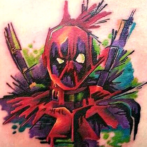 Abstract Deadpool Tattoo Design