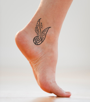 Amazing Black Snitch Tattoo On Ankle