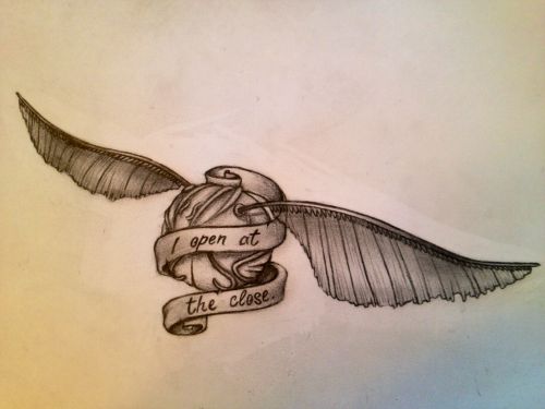 Amazing Snitch With Banner Tattoo Design