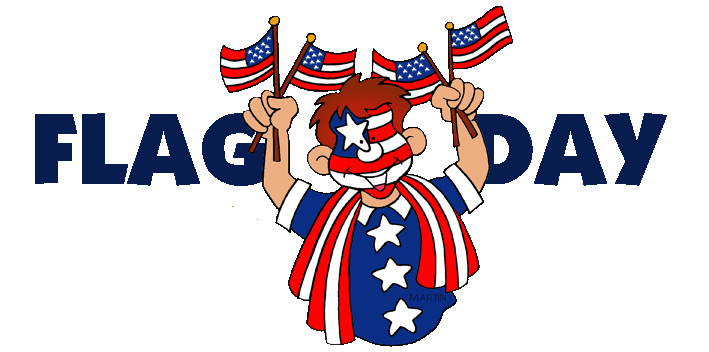 American Boy With American Flags Happy Flag Day Clipart