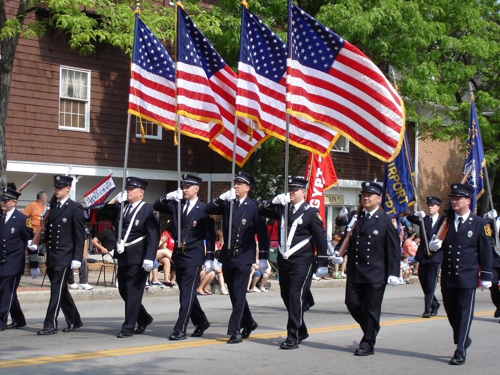 Army Men Taking Part In Memorial Day Parade