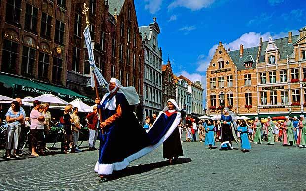 Ascension Day Celebrating In Bruges