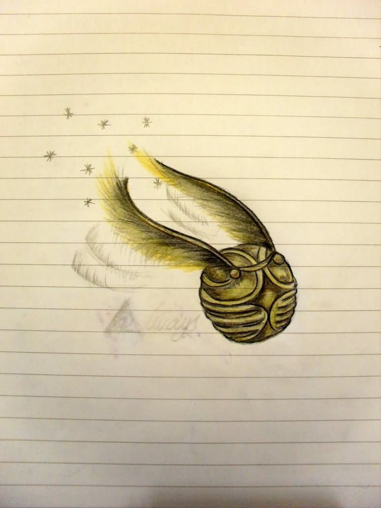 Attractive Flying Snitch Tattoo Design By Hazeleyes1990