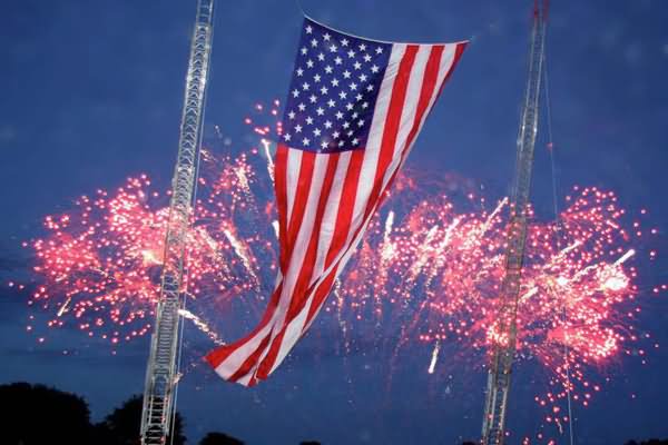 Beautiful Fireworks On The Occasion Of American Flag Day