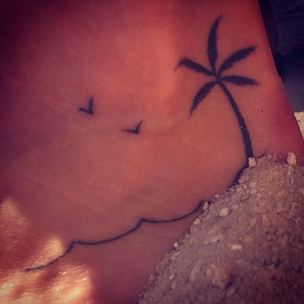 Birds And Palm Tree Tattoo