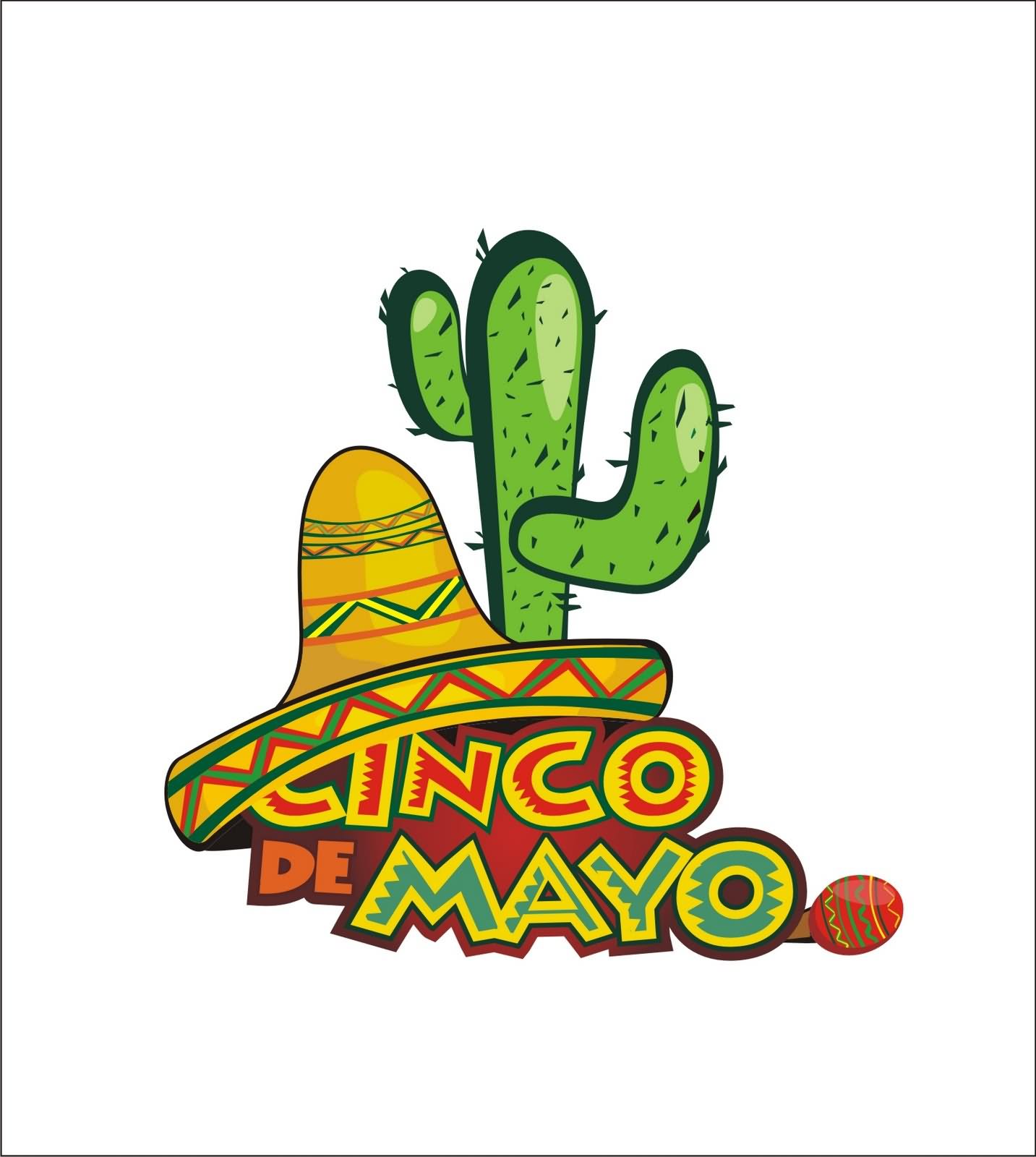 Cinco De Mayo Wishes With Cactus And Sombrero Hat Picture