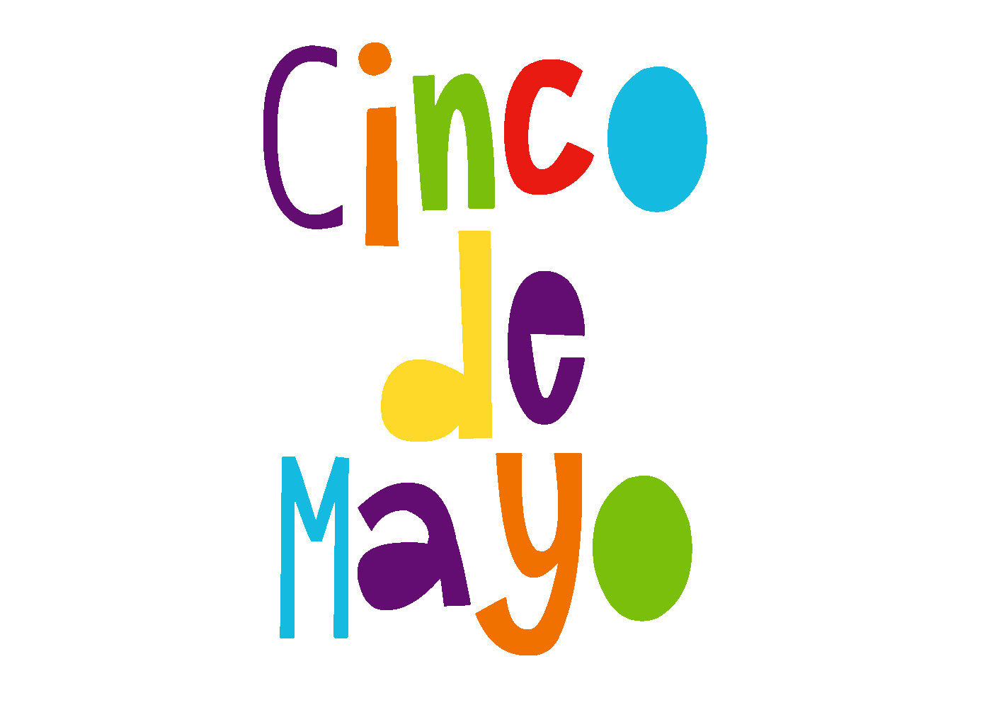 Cinco de Mayo Colorful Text Picture