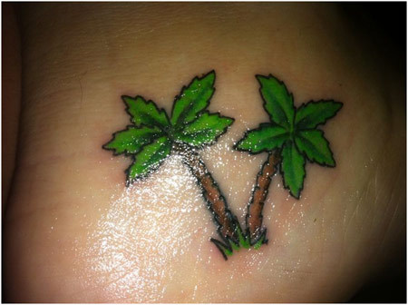 Cool Palm Tree Tattoos On Ankle