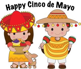 Cute Mexican Kids Wishing You Happy Cinco De Mayo Clipart