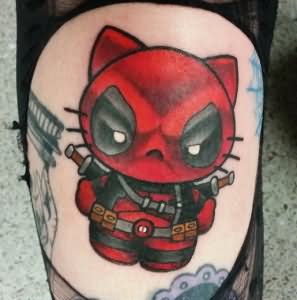 Deadpool Hello Kitty Tattoo Design