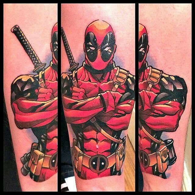 Deadpool Tattoo Design For Half Sleeve By Andy Walker