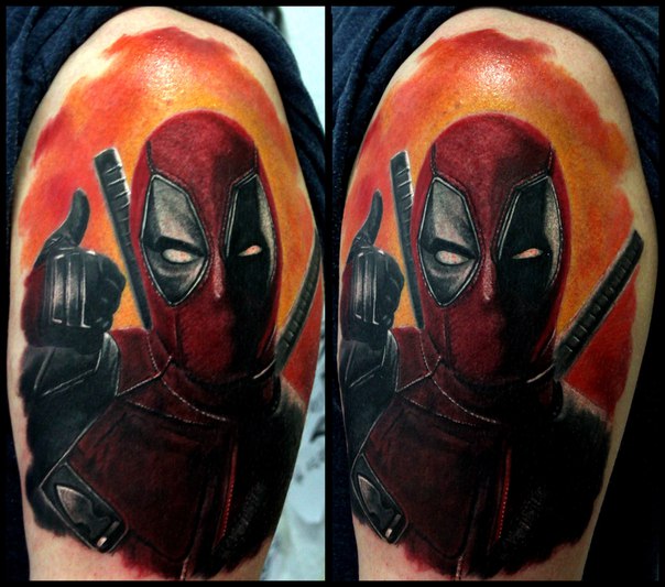 Deadpool Tattoo Design For Shoulder By Aleksandr Romashev