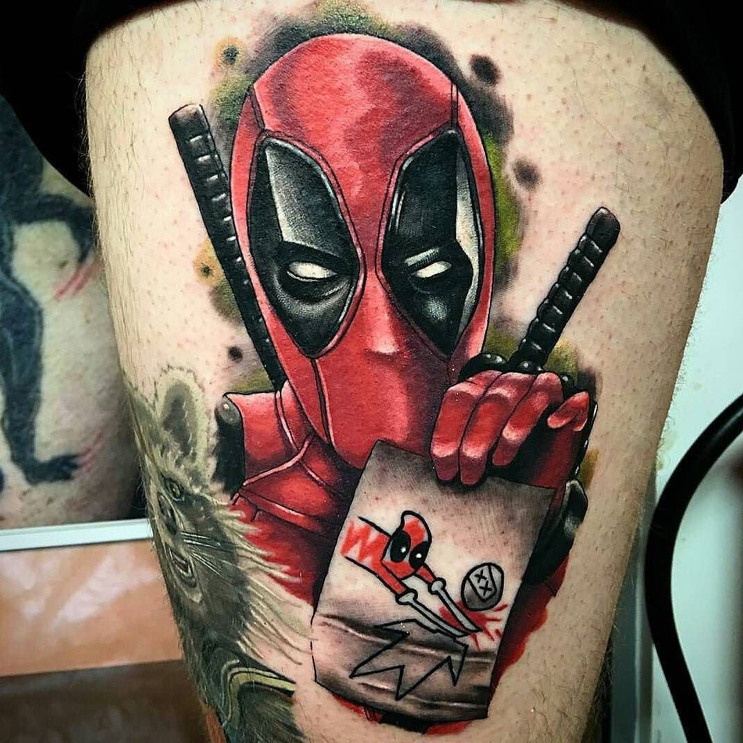 Deadpool Tattoo Design For Thigh