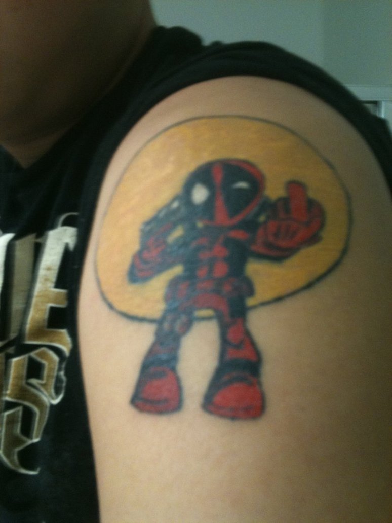 Deadpool With Full Moon Tattoo By Christopher