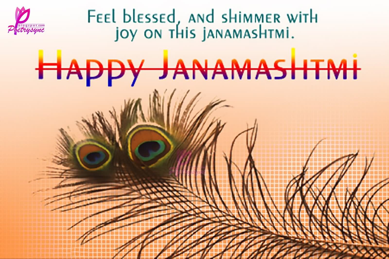Feel Blessed And Shimmer With Joy On This Janmashtami Happy Janmashtami Greeting Card