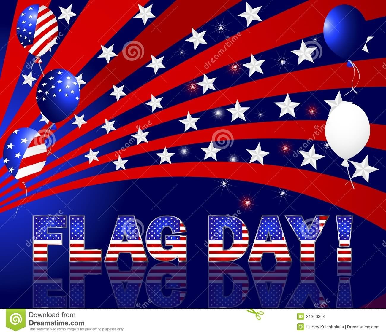 Flag Day American Flag Balloons Clipart
