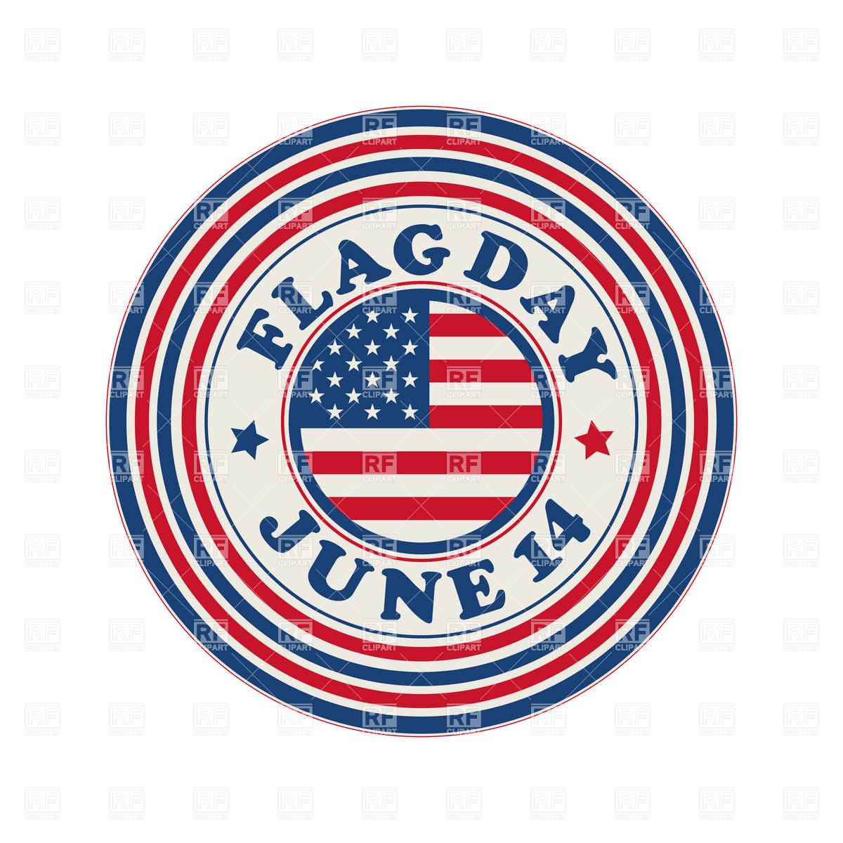 Flag Day June 14 Clipart Image