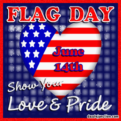 Flag Day June 14th Show Your Love & Pride Glitter