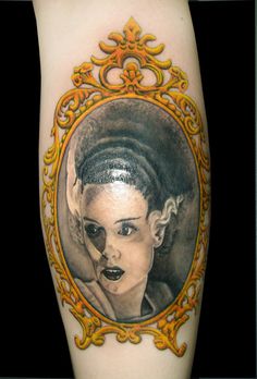 Frankenstein Girl Tattoo Design For Sleeve