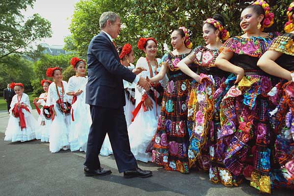 George W. Bush Celebrating Cinco de Mayo With Mexican Girls