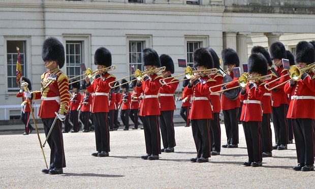 Grenadier Guards Undergo Drill In London Ahead Of Armed Forces Day