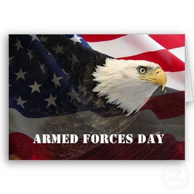 Happy Armed Forces Day Eagle With American Flag Picture