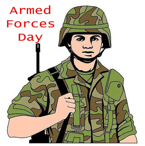 Happy Armed Forces Day Soldier Clipart Image