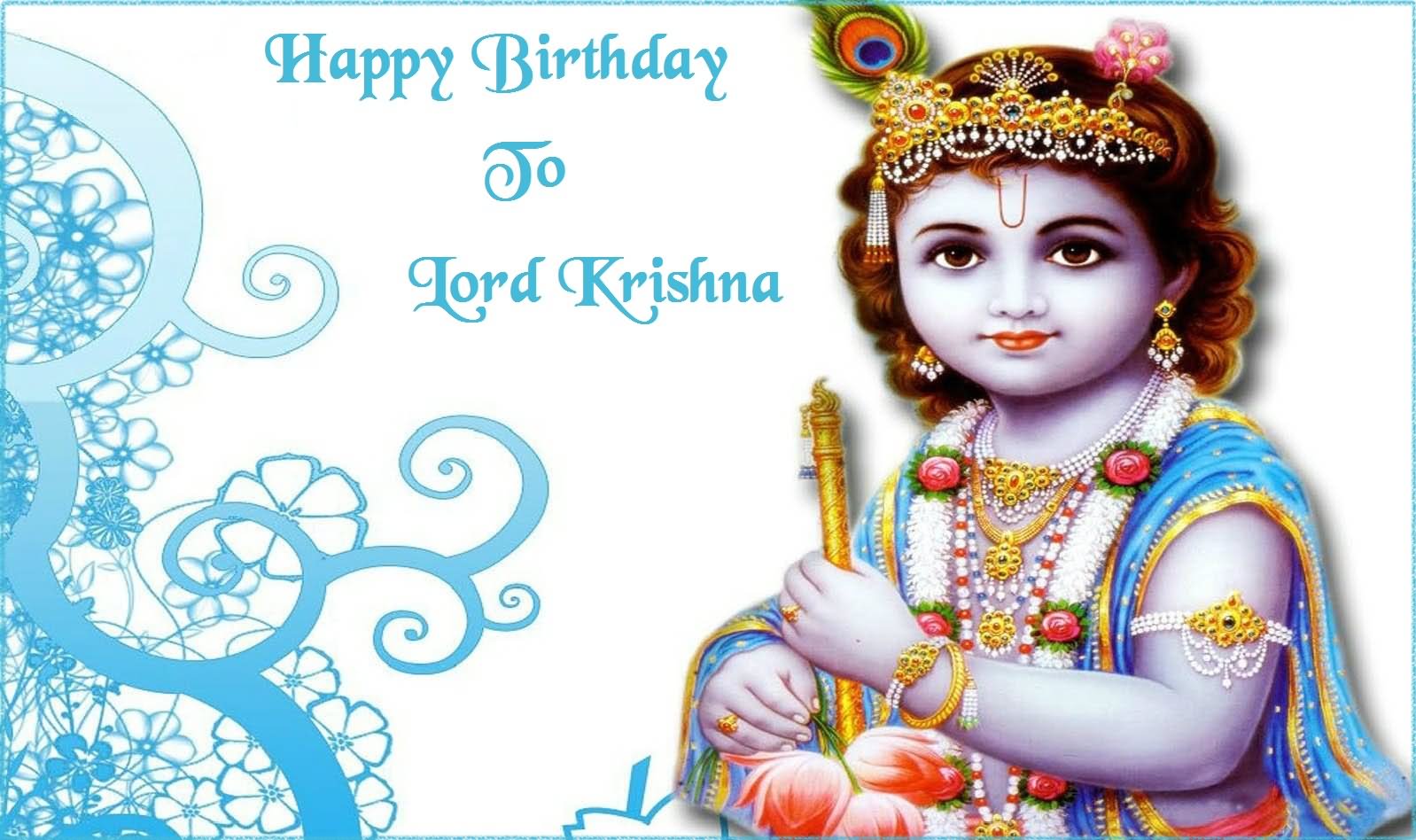 Happy Birthday To Lord Krishna Greeting Card