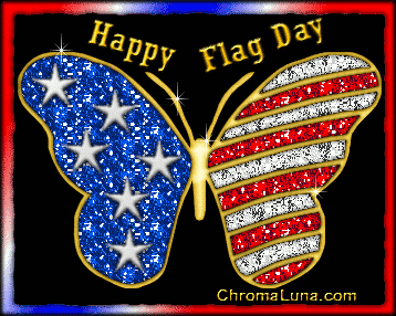 Happy Flag Day 2016 Butterfly Glitter Image