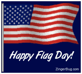 Happy Flag Day Waving American Flag Animated Picture
