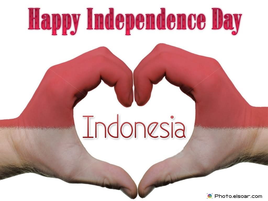 Happy Independence Day Indonesia Heart Of Hands Picture