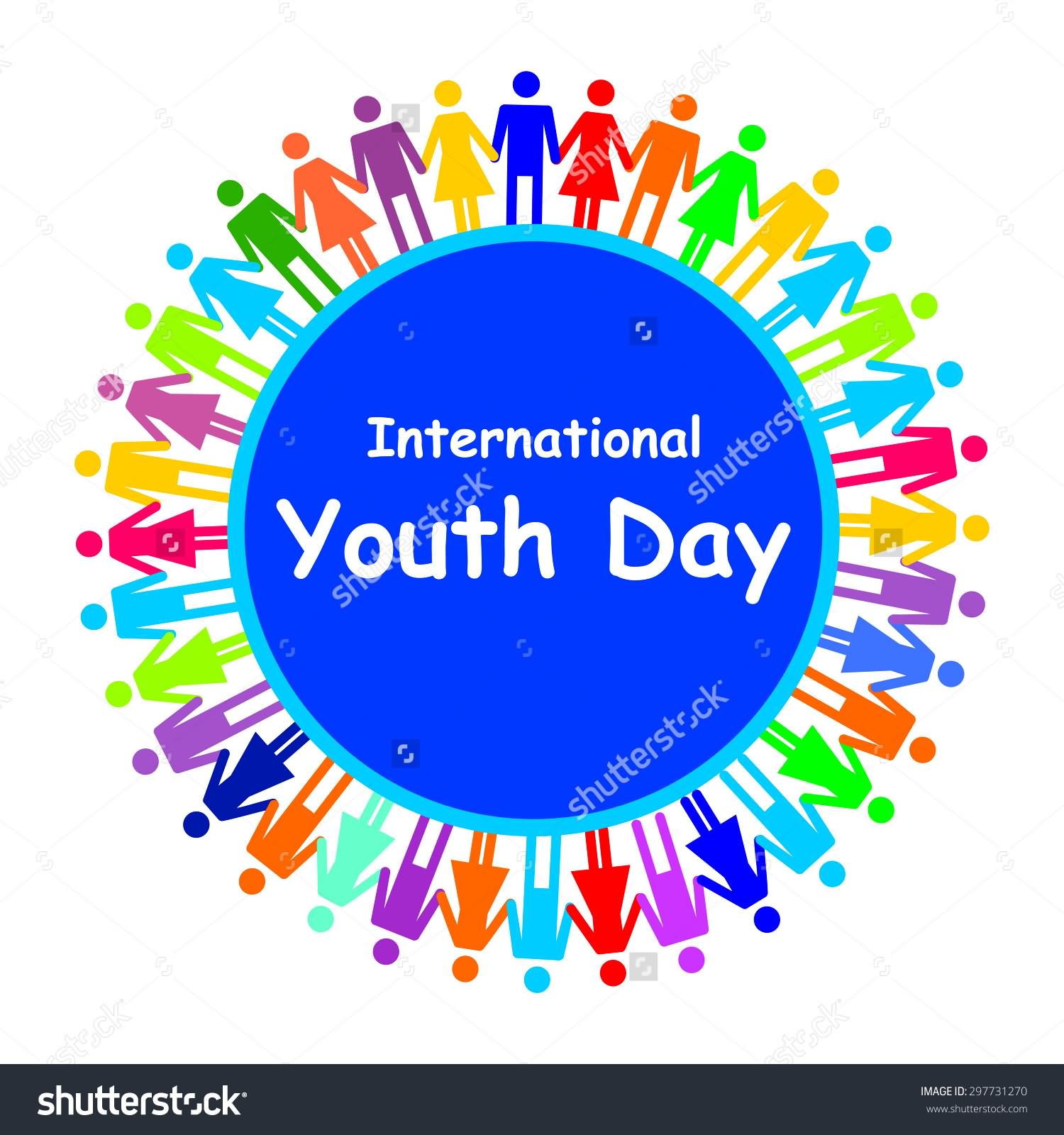 Happy International Youth Day Colorful Clipart Picture