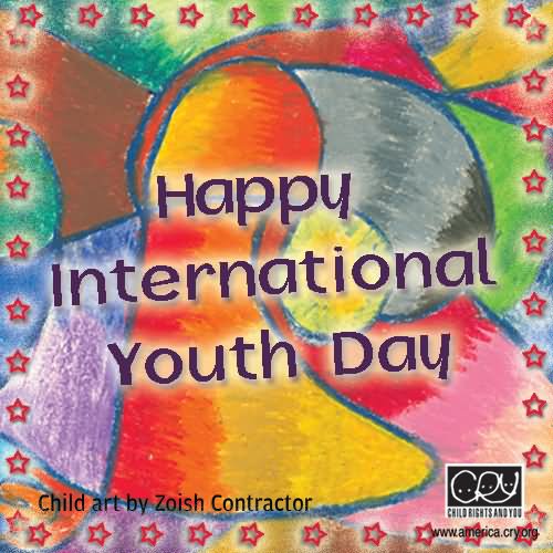 Happy International Youth Day Painting Picture