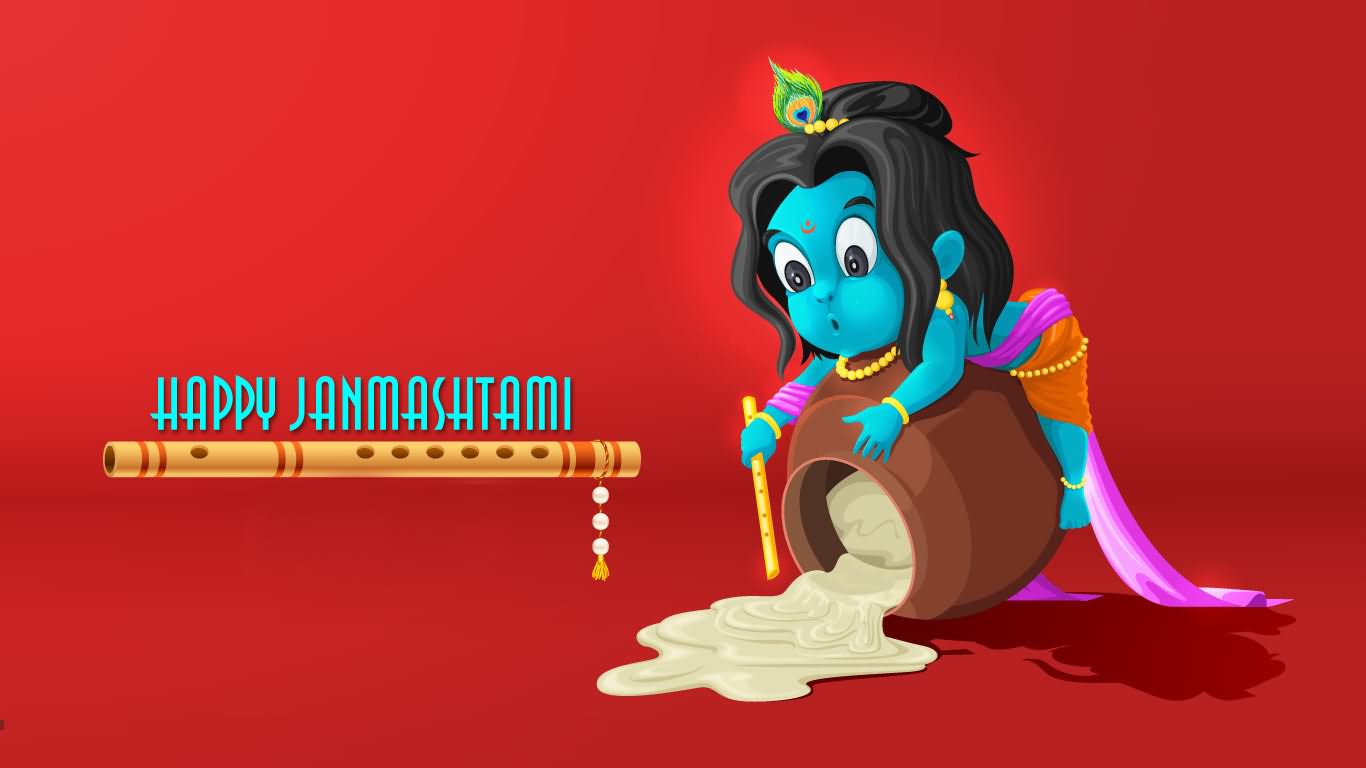 Happy Janmashtami Bal Krishna Clipart Image