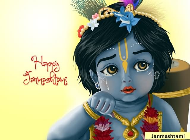 Happy Janmashtami Beautiful Picture Of Baal Krishna