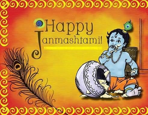 Happy Janmashtami To You And Your Family Greeting Card