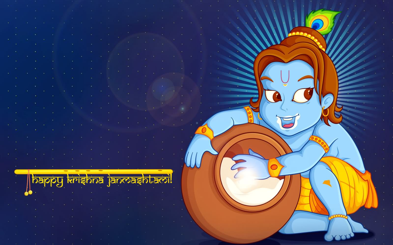 Happy Krishna Janmashtami HD Wallpaper Image