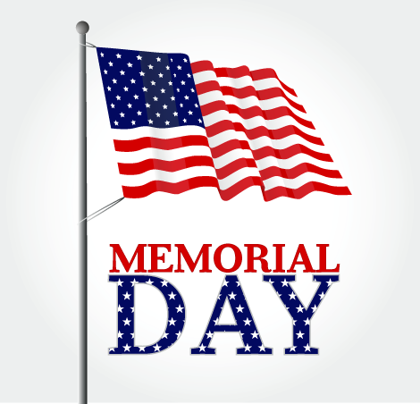 Happy Memorial Day American Flag Clipart