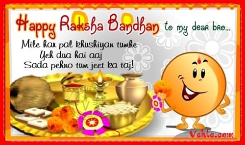 Happy Raksha Bandhan To My Dear Bro Wishes