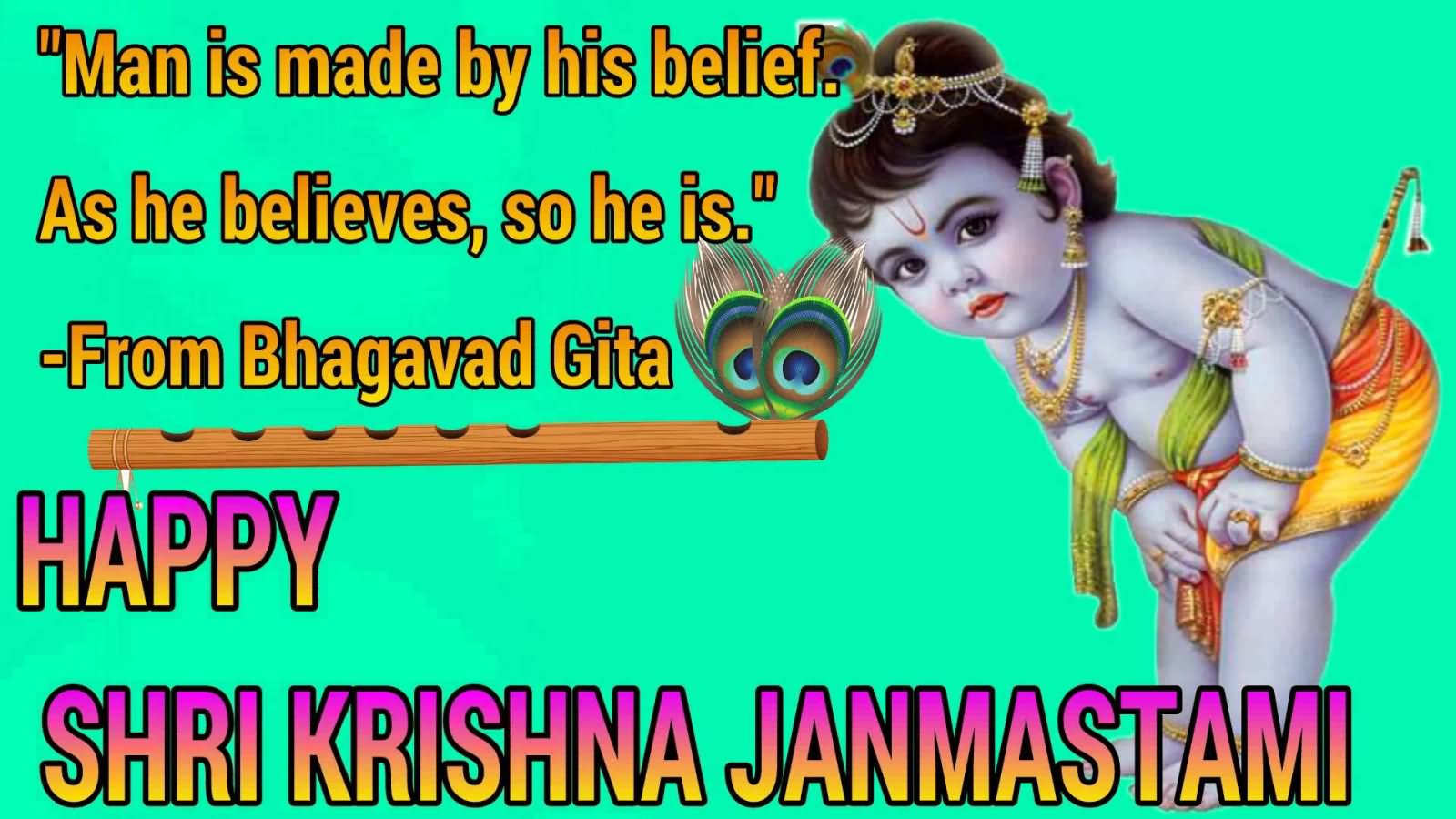 Happy Shri Krishna Janmashtami Bhagwad Gita Quote